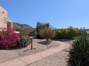 Landscaped walkway near Unit 119 at the JW Marriott Camelback Inn Resort in Scottsdale, Arizona.