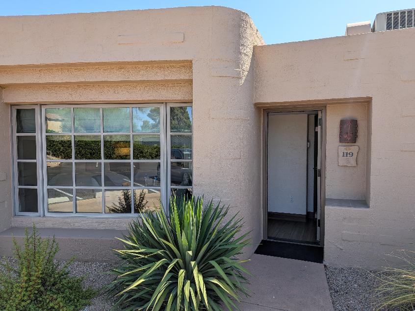 Front entrance of Unit 119 at the JW Marriott Camelback Inn Resort in Scottsdale, Arizona.